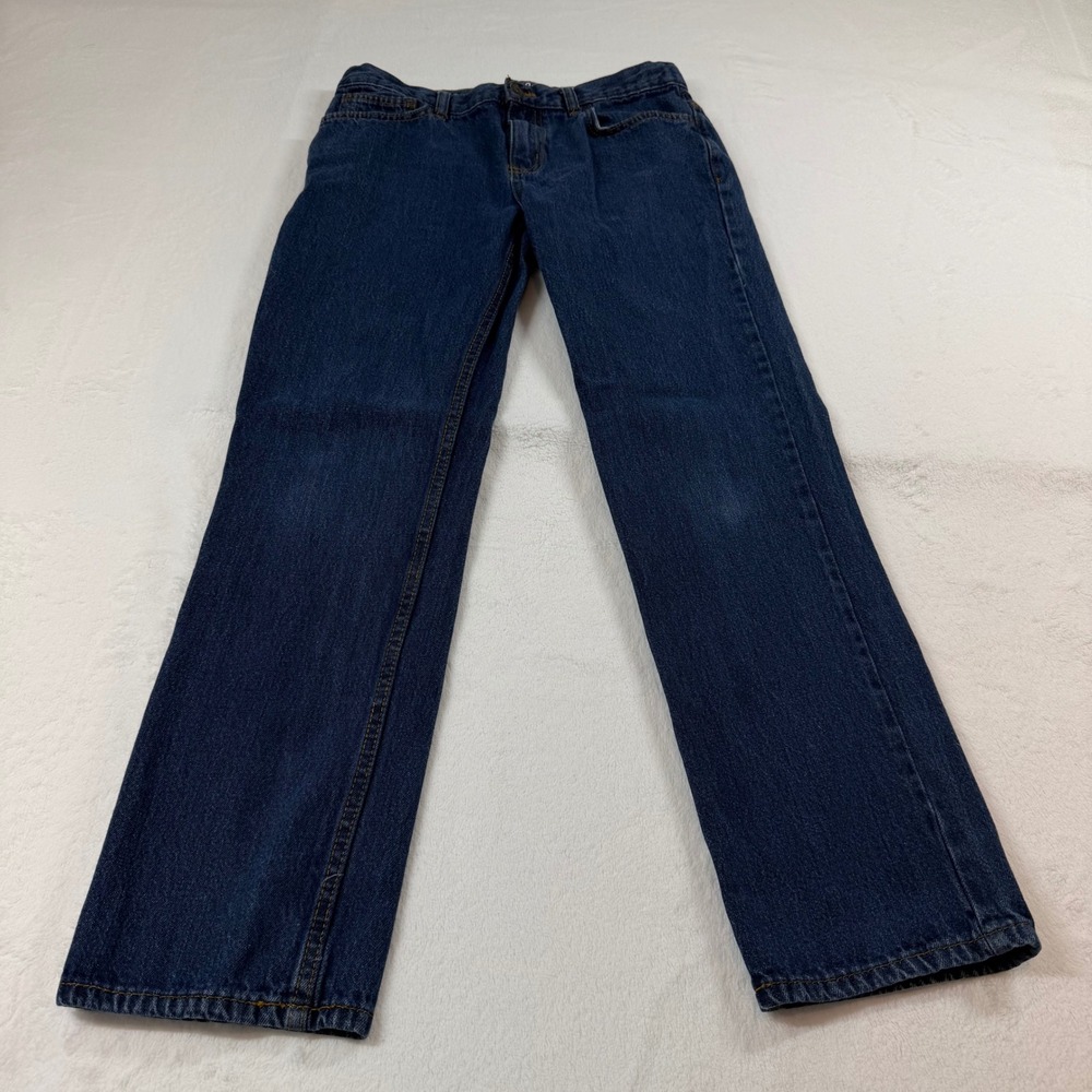 Cat & Jack Relaxed Straight Jeans Boys 12 Dark Blue Good‎ Denim Pants